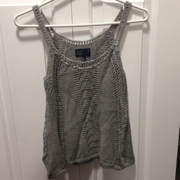 American Eagle Grey Flowy Top - Picture 1 of 4